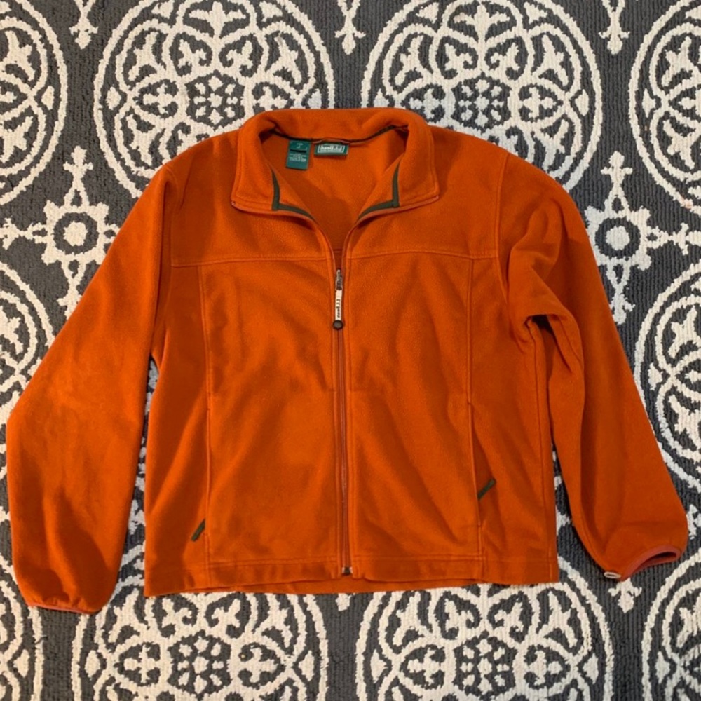 L.L. Bean Orange Fleece Jacket